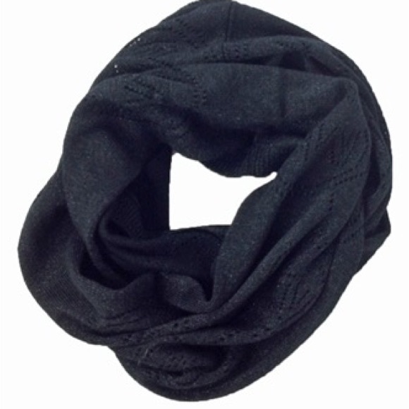 Michael Kors Jet Set Monogram Pointelle Infinity Scarf (in Black) - Picture 2 of 5